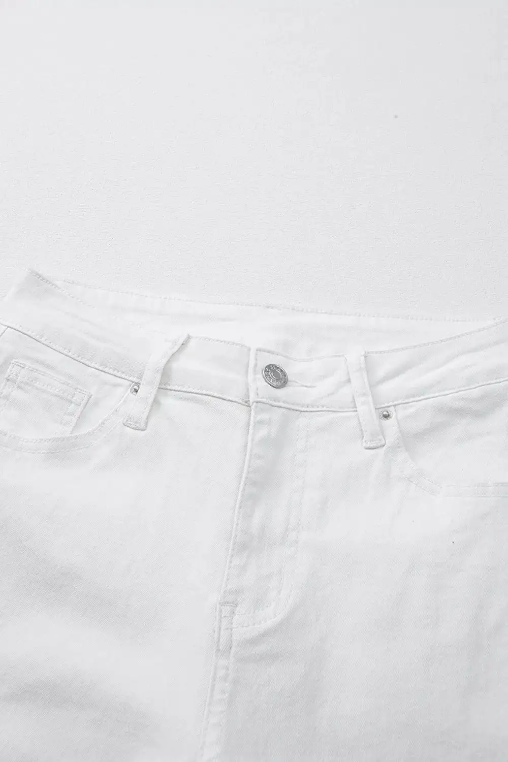 Textured High Waist Straight Leg Denim Jeans