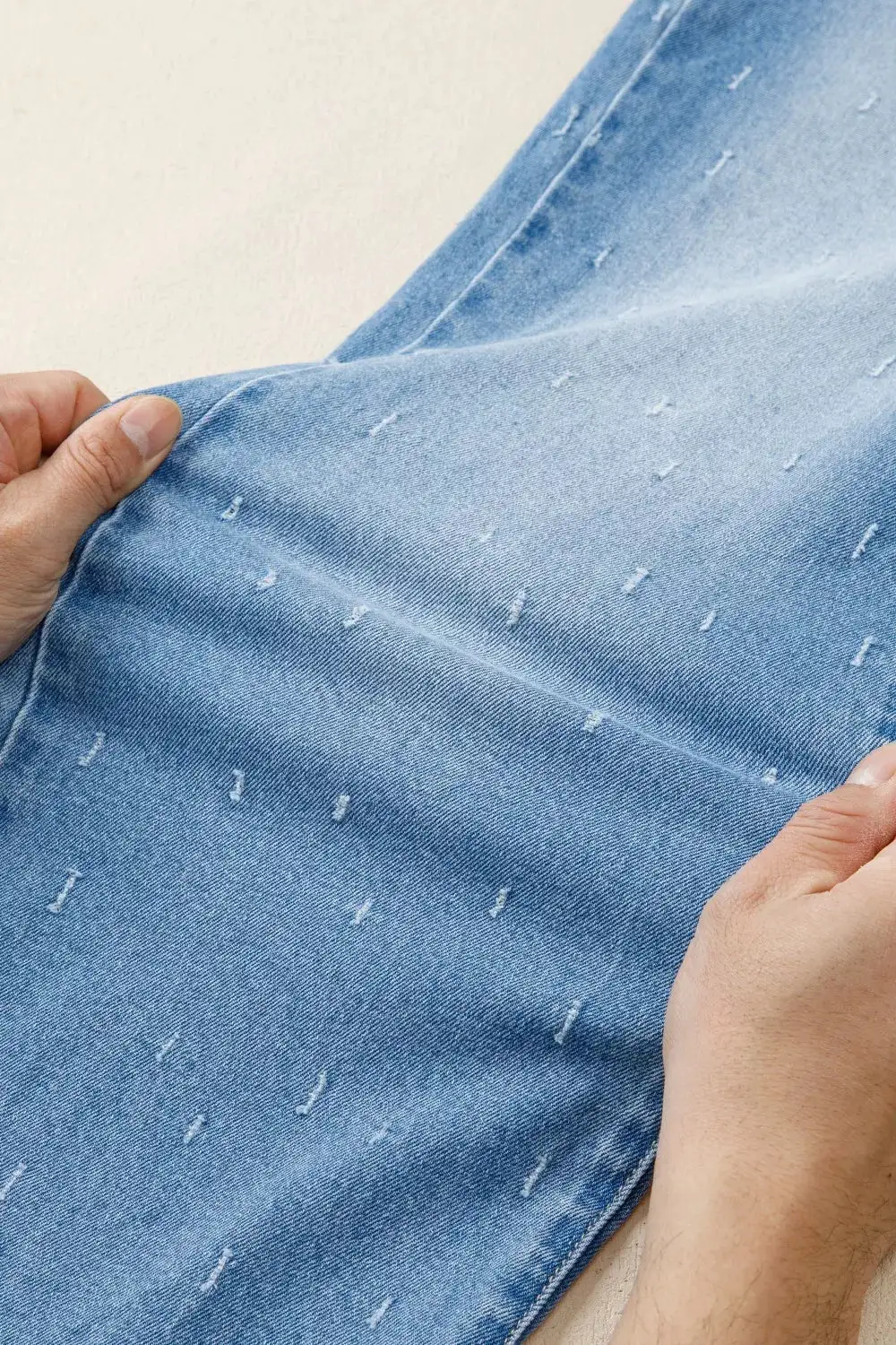 Raw Hem Distressed Denim Jeans