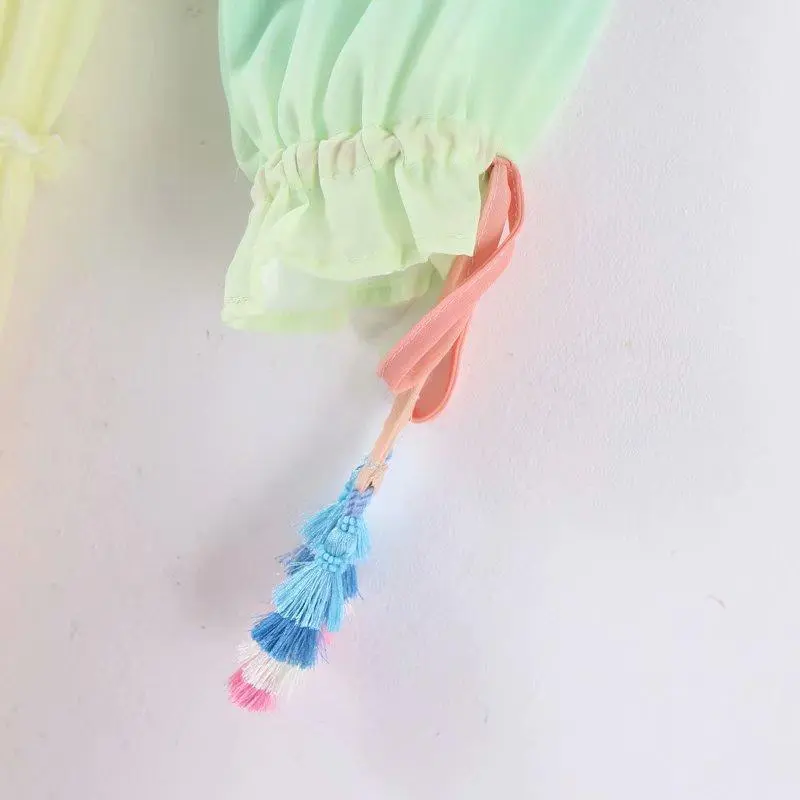 Summer Rainbow High Low Maxi Dress