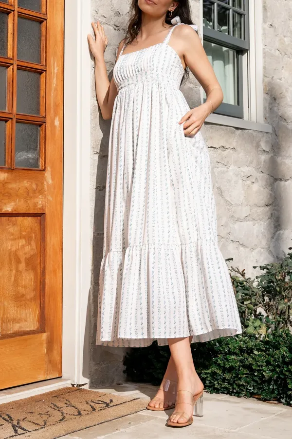 Daily Leisure White Soft Floral Dress