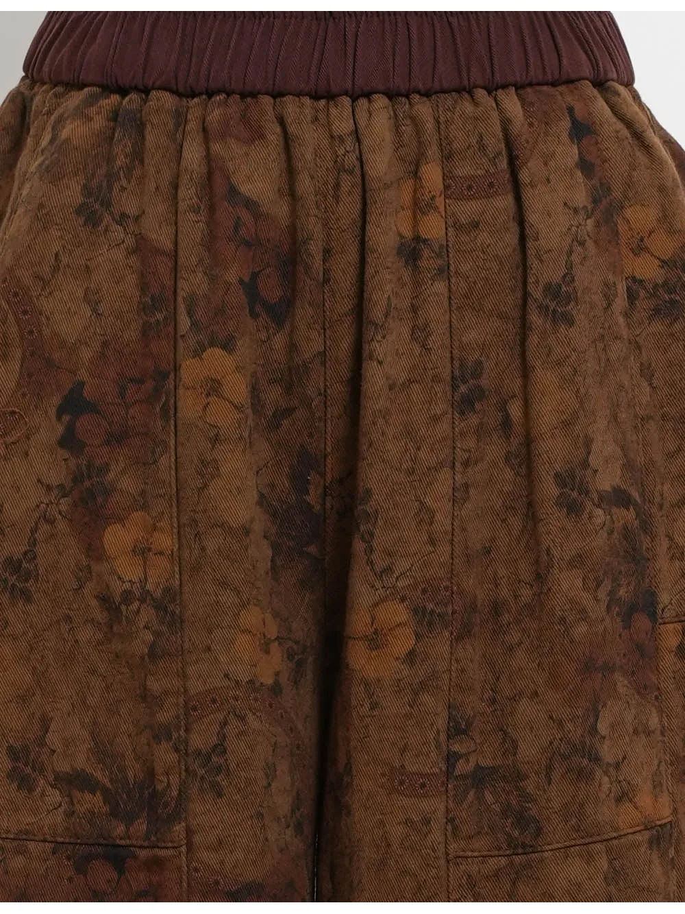 Boho Abstract Elastic Waist Barrel Leg Pants