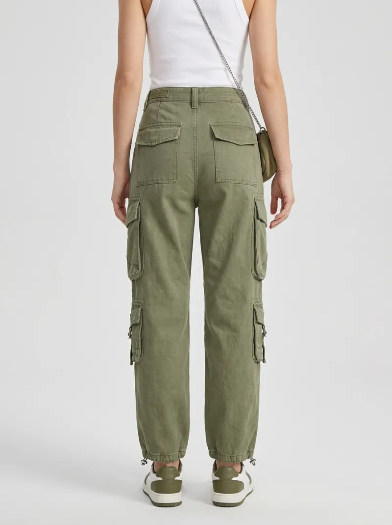 Flexible Utility Style Multi Pocket Shape Women's Multi Pocket Cargo Pants
