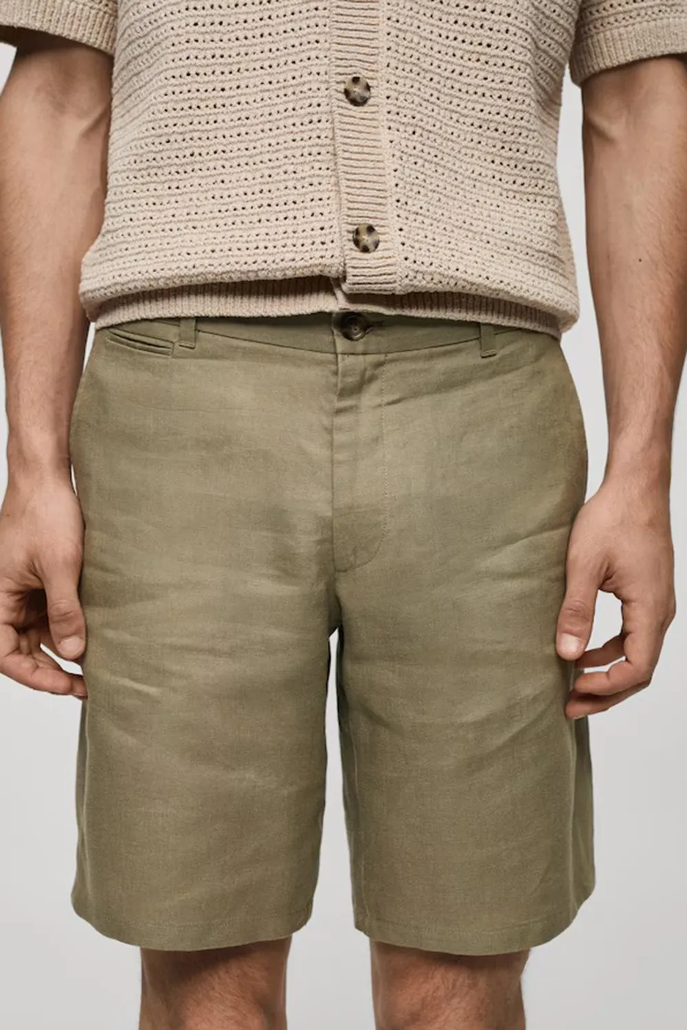Slim-Fit 100% Linen Shorts