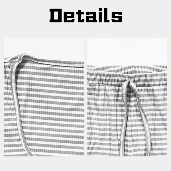 Women's Slouchy Square Neck Stripe Long Sleeve Crop Top & Low-Rise Wide Leg Trousers Co-ord