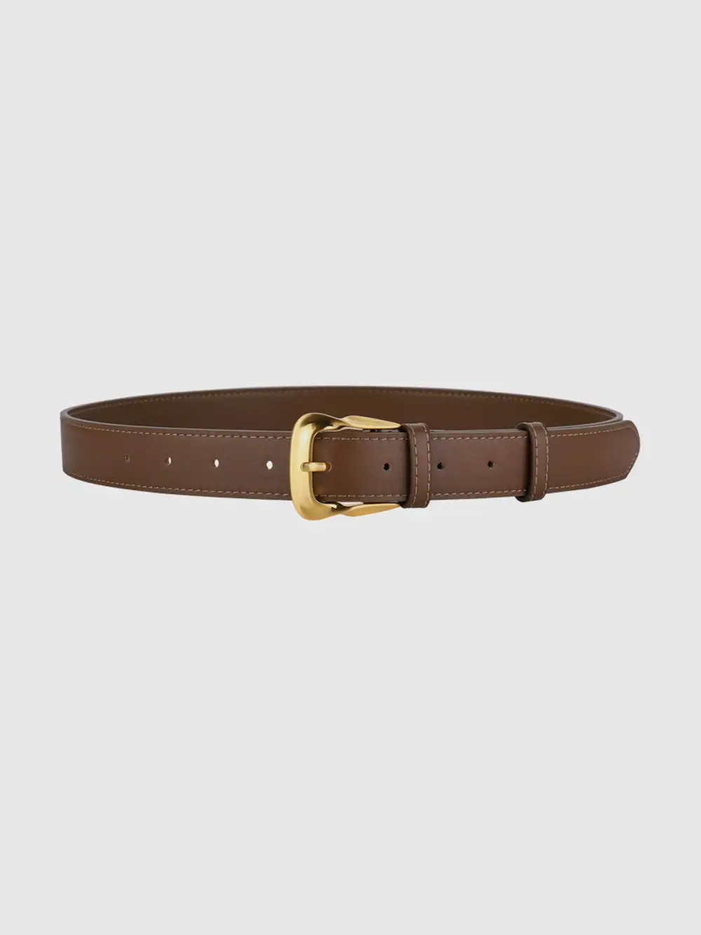 Brown soft buckle leather belt