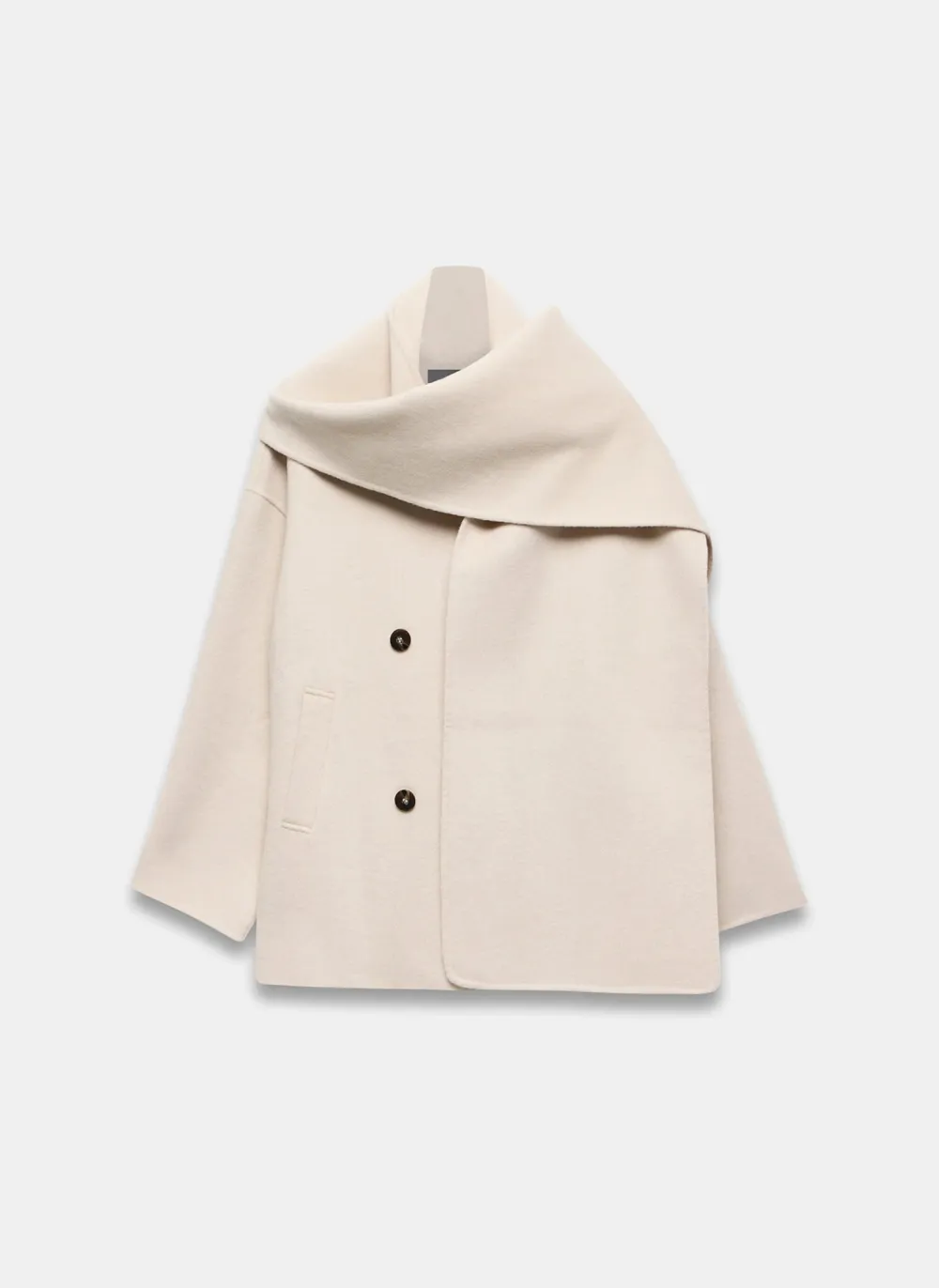 Casual Style Blend Hand Finished Scarf Coat
