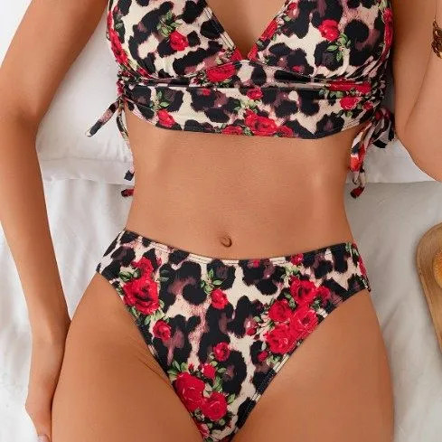 High Waist Bikini Set with Print for Beach Vacation