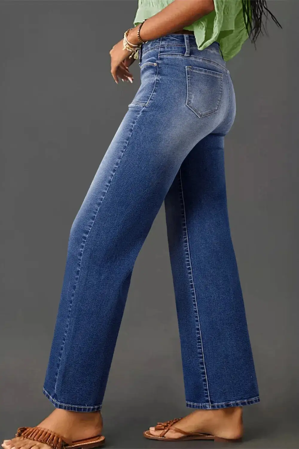 Contemporary High Rise Wide Leg Jeans