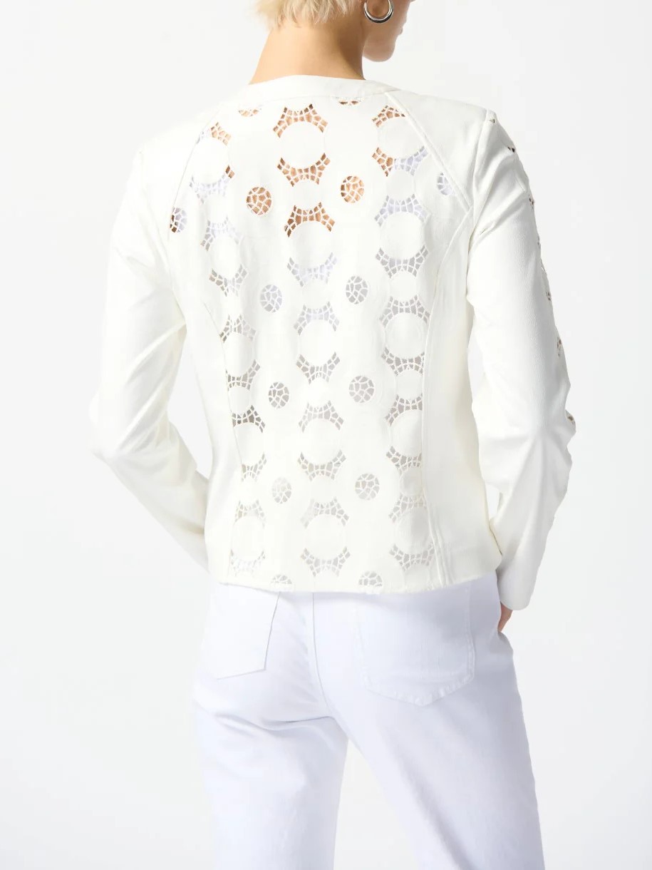 White Embroidered Zip - Front Jacket
