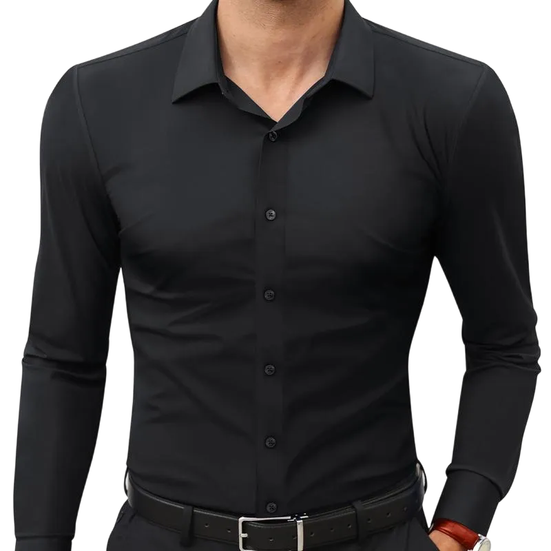 Men's quick-drying, breathable, wrinkle-resistant, slim-fit, super stretch shirt