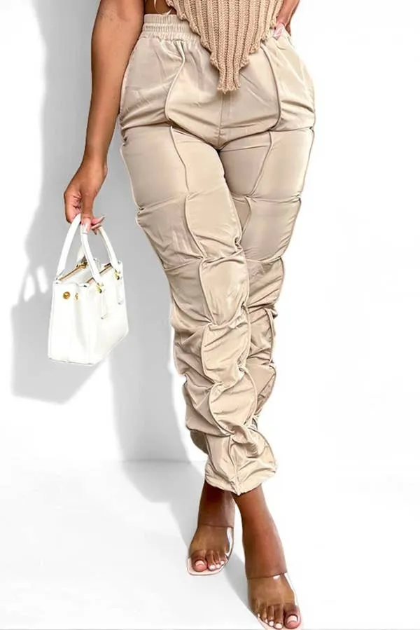 Ruched Cargo Jogger Pants High Waist Streetwear