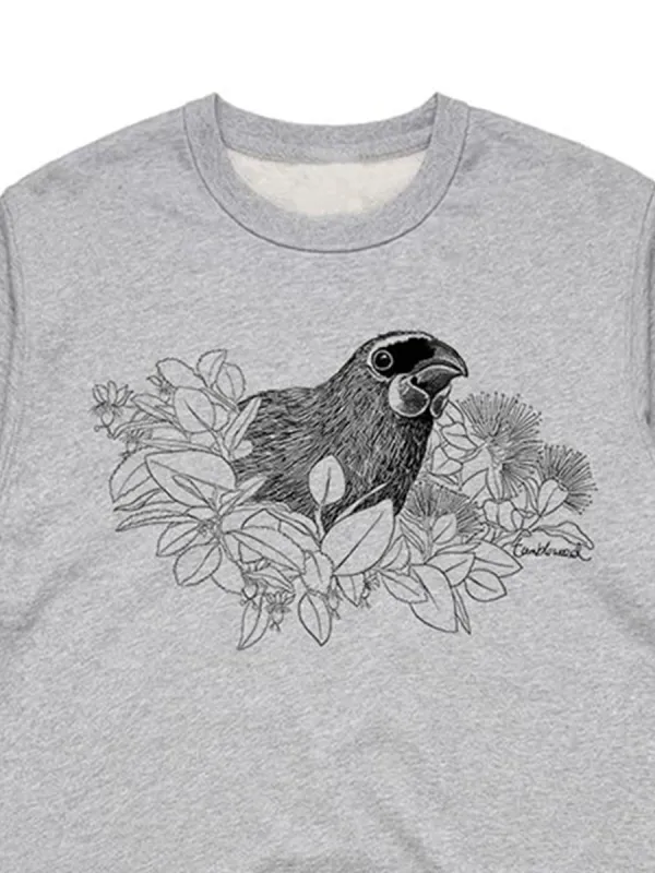 Simple bird and plant pattern versatile casual sports shirt