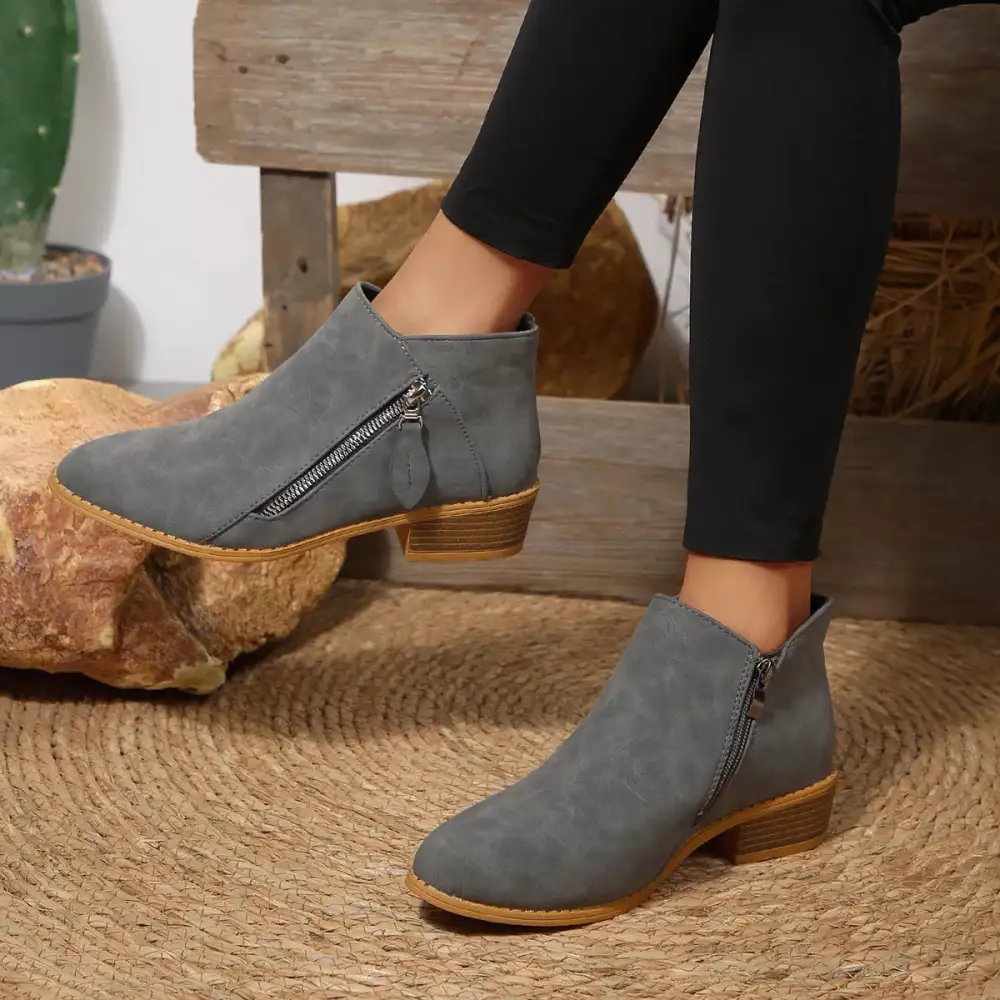 Block Heels Ankle Boots