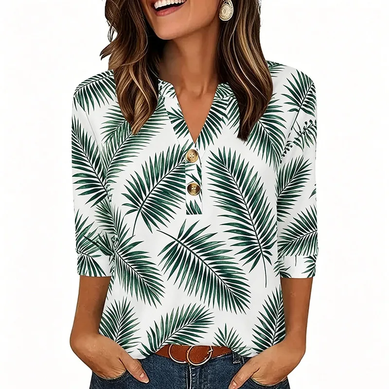 WIHOLL Womens Tops 3/4 Sleeve Heley Shirts