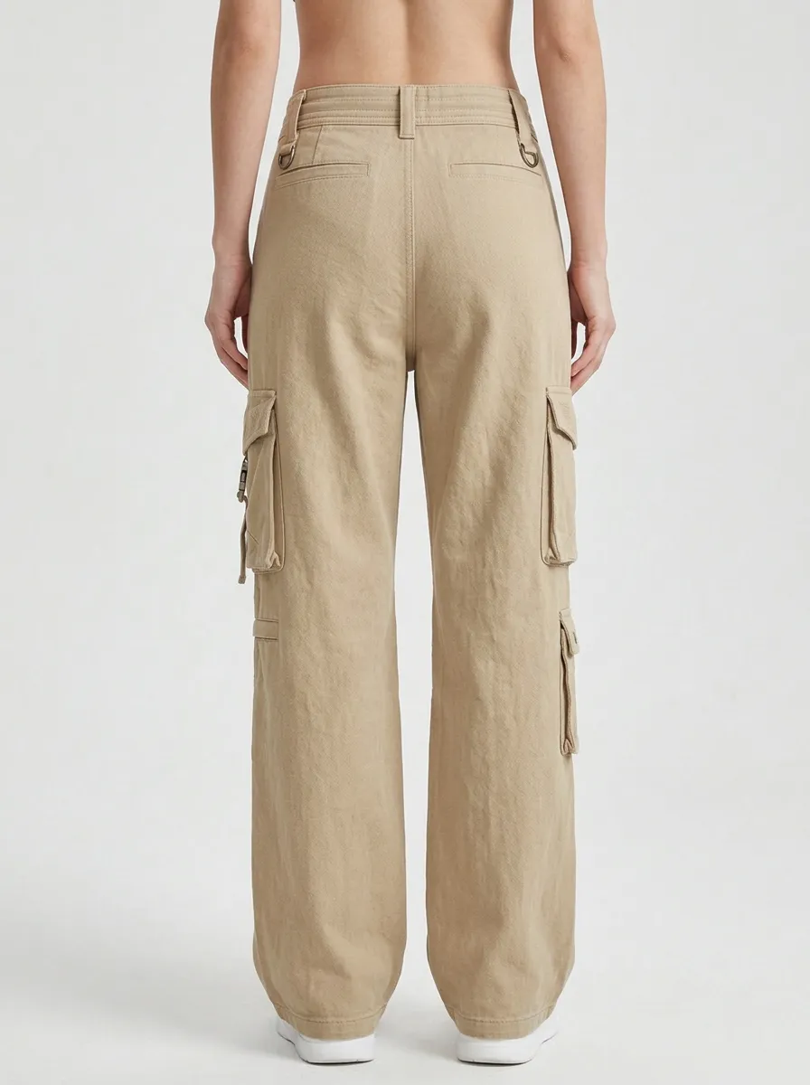 Functional Embroidered Detail Multi Pocket Essential Women's Multi Pocket Cargo Pants