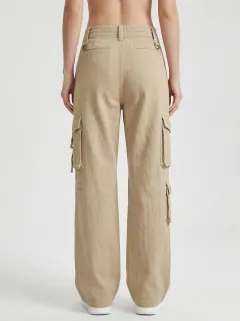 Functional Embroidered Detail Multi Pocket Essential Women's Multi Pocket Cargo Pants