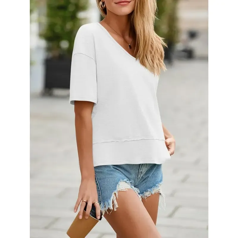 Women's Summer V-neck T-shirt