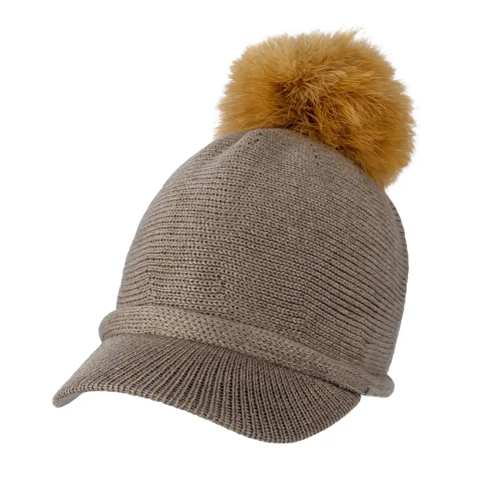 Knit Pom Pom Sun Visor