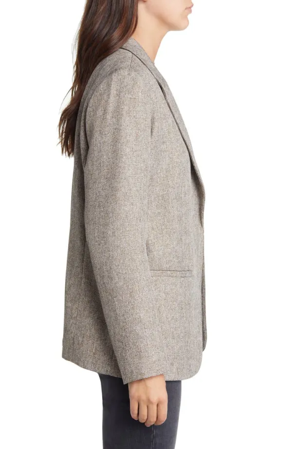 Corduroy Fabric Blazer with Retro Casual Aesthetic