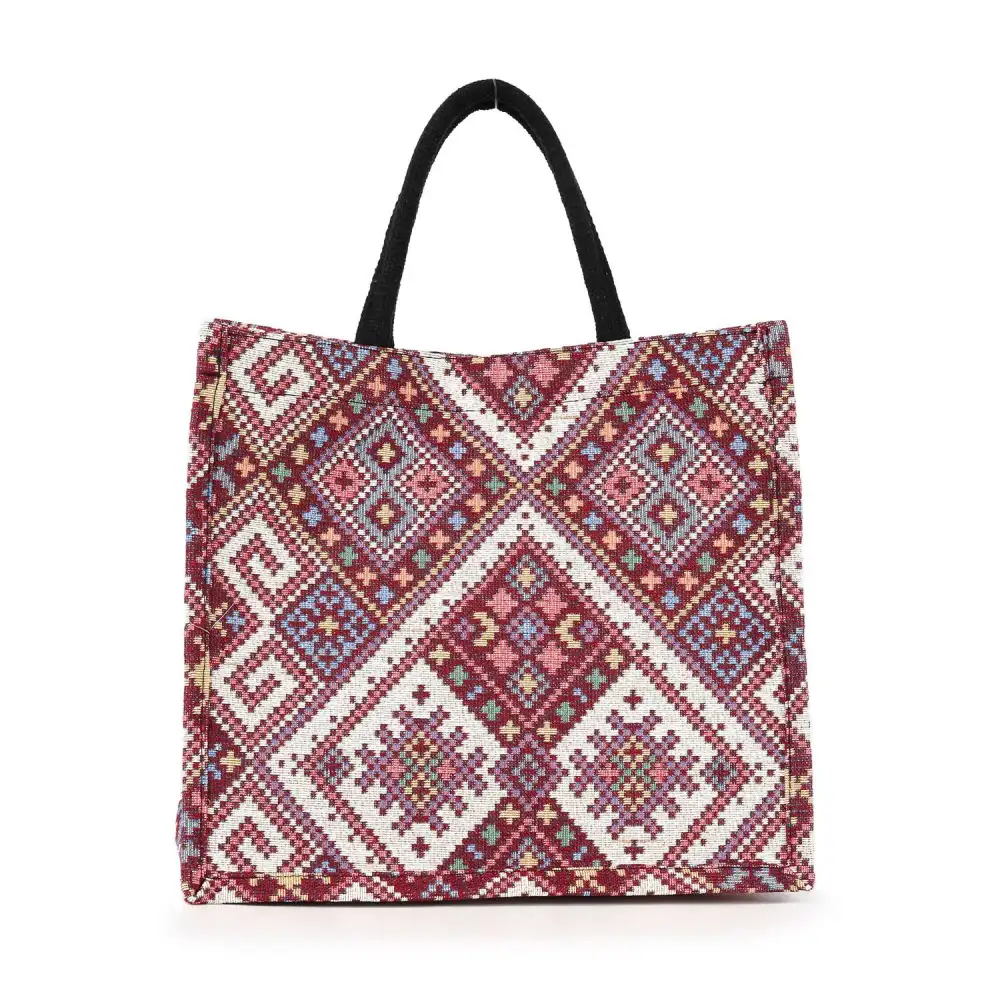 Woven Pocketed Tote Bag