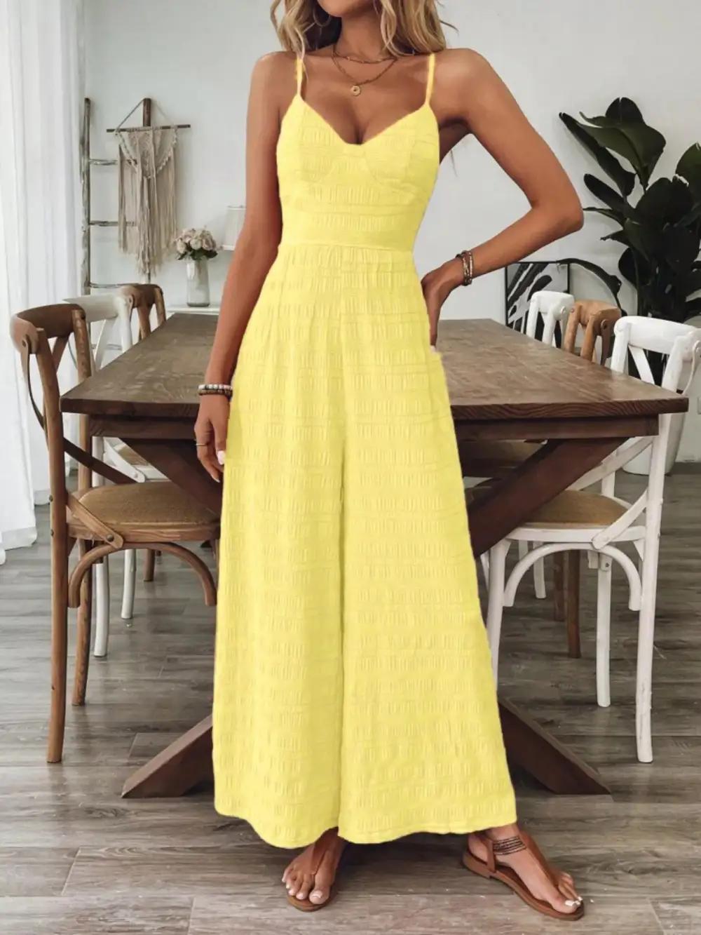 Polished Wide Leg Sleeveless Jumpsuit
