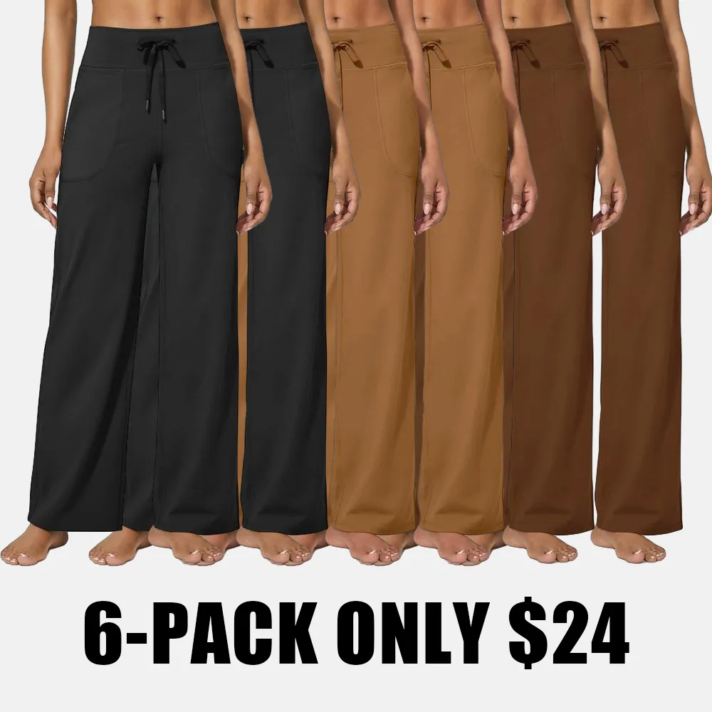 Wide Leg Pants for Women Yoga Pants High Waist Sweatpants with Pockets Stretch Lounge Pants Comfy Workout Athletic Wear Fitness Apparel Outdoorfun