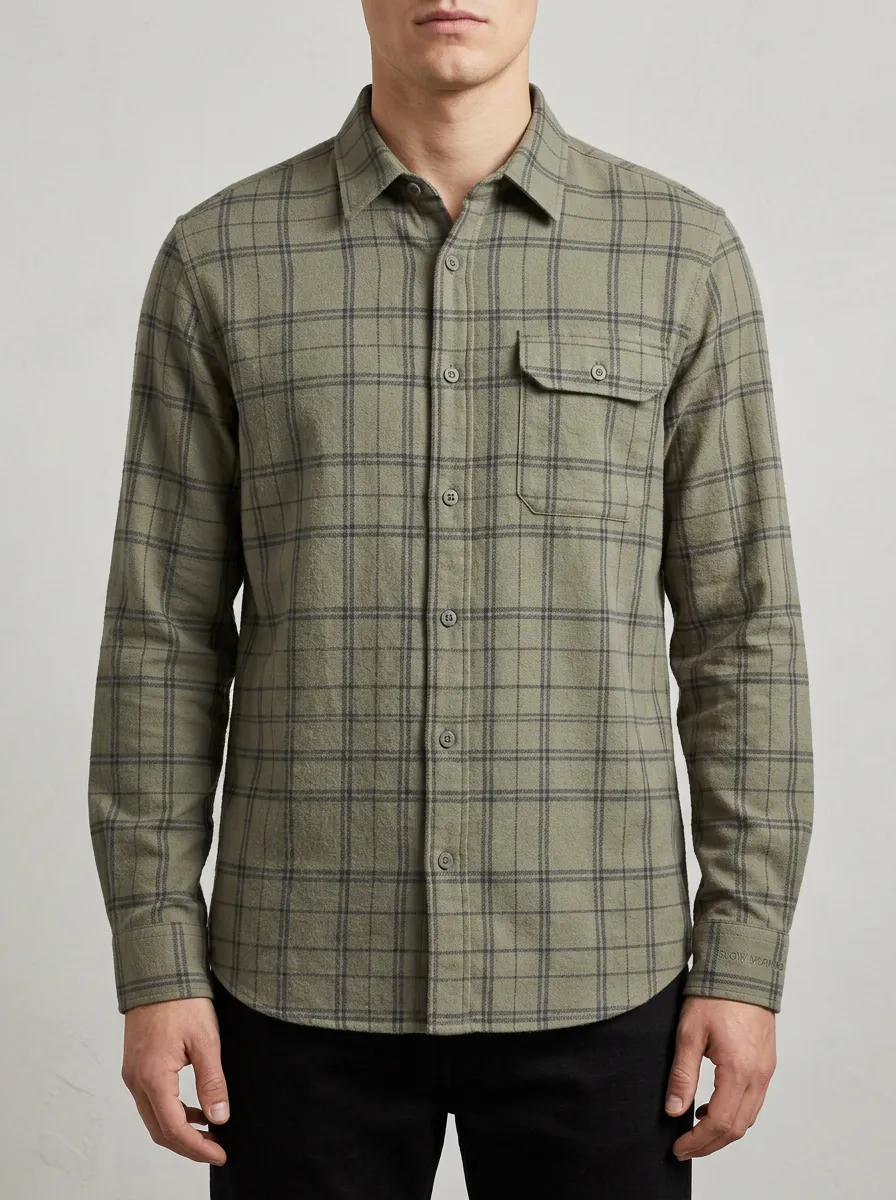 Refined Profile Plaid Long-Sleeve Men's Long-Sleeve Shirt