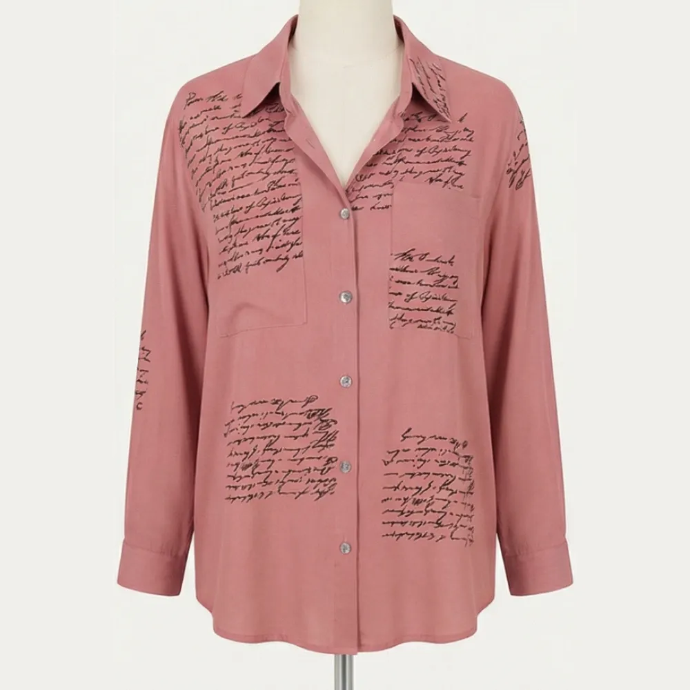 Script Print Viscose Blouse