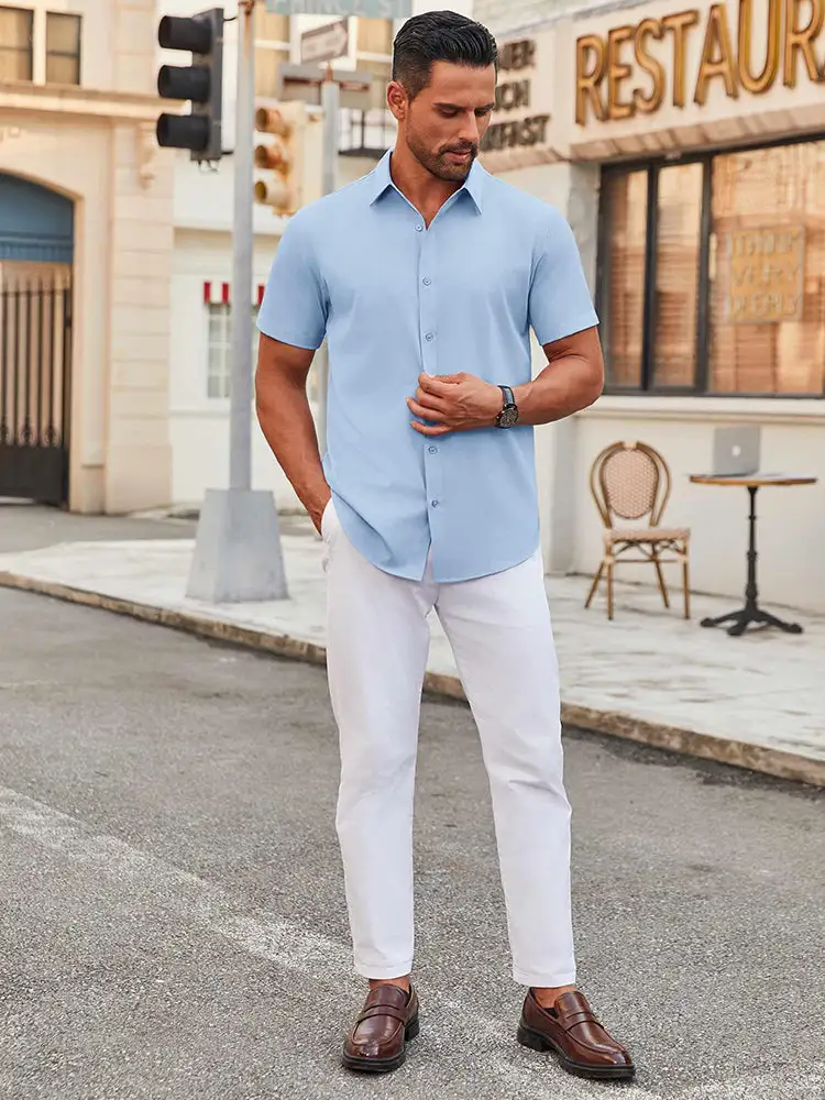 Casual Wrinkle Free Button Down Dress Shirt
