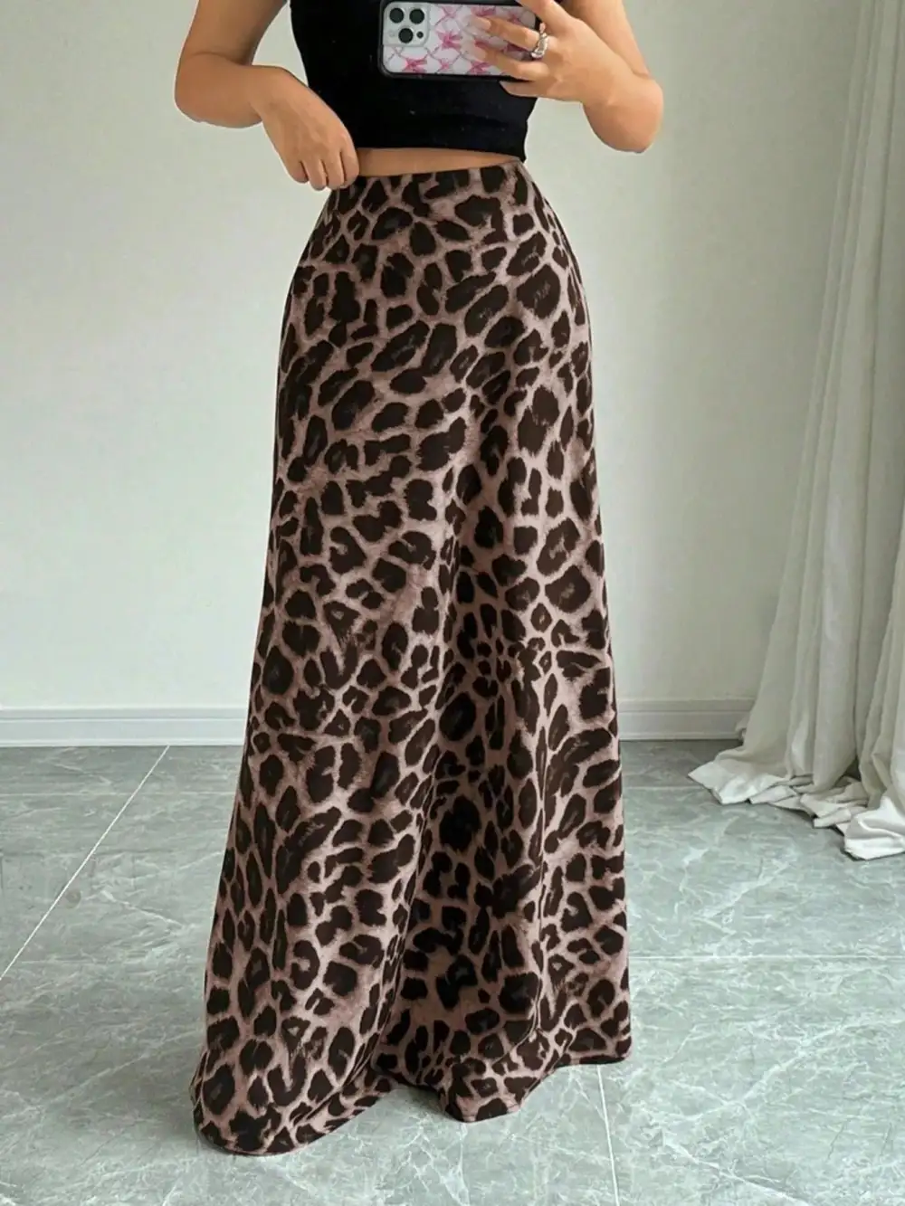 Tailored Fluid Printed Skirt