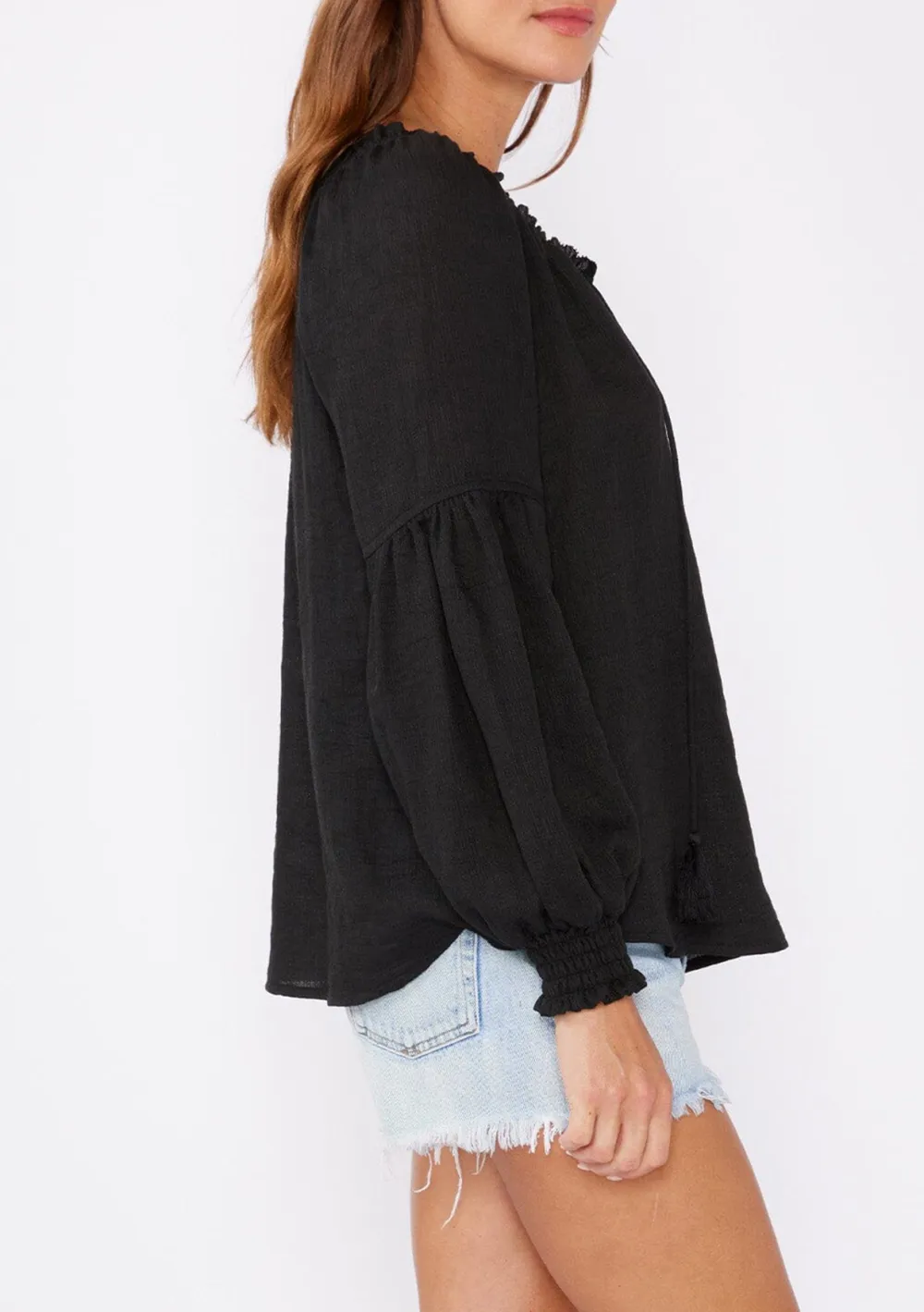 Tie Neck Long Sleeve Blouse