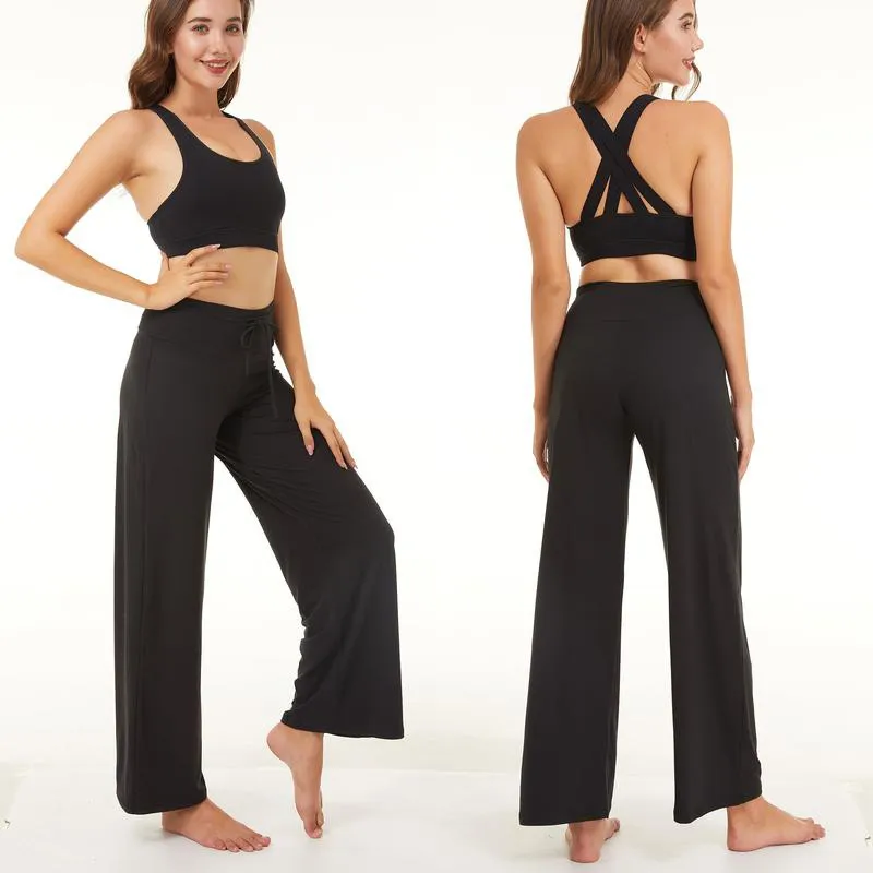 Women's Wide Leg Pants with Pockets – High waisted Loose Fit Sweatpants for Yoga