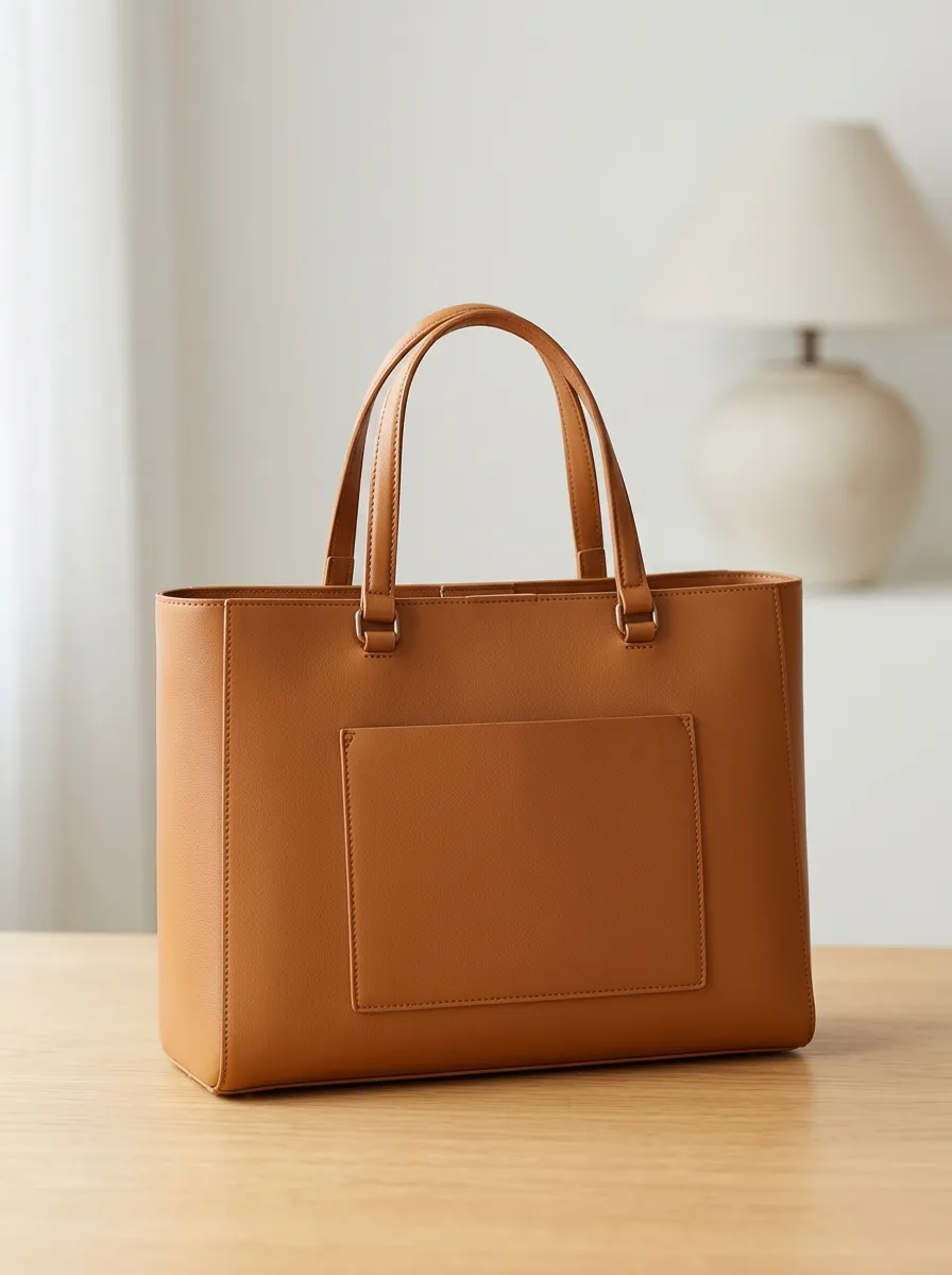Women's Structured Open-Top Dual-Handle Tote Bag