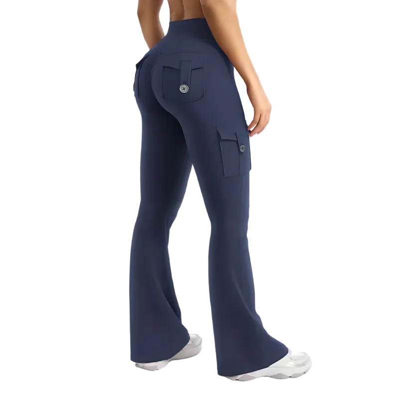 Women's High Waisted Scrunch Flare Yoga Leggings with Pockets