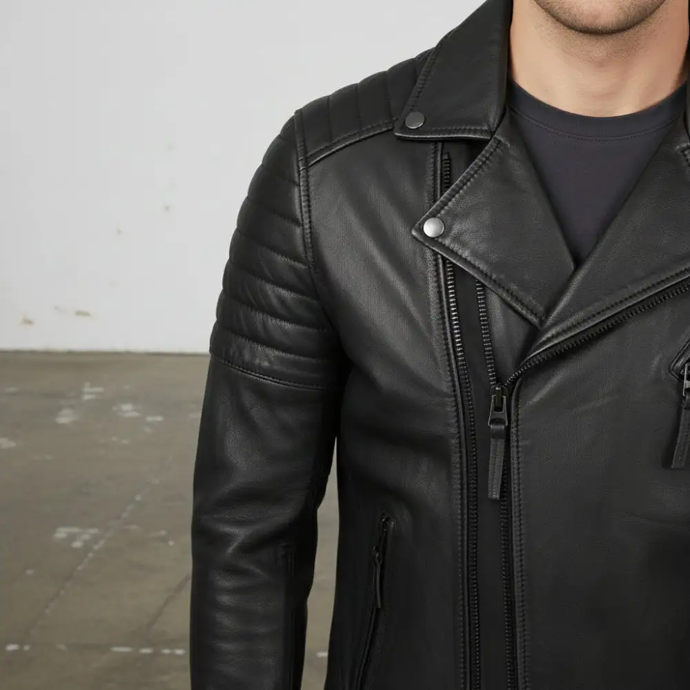Rugged Leather Biker Jacket