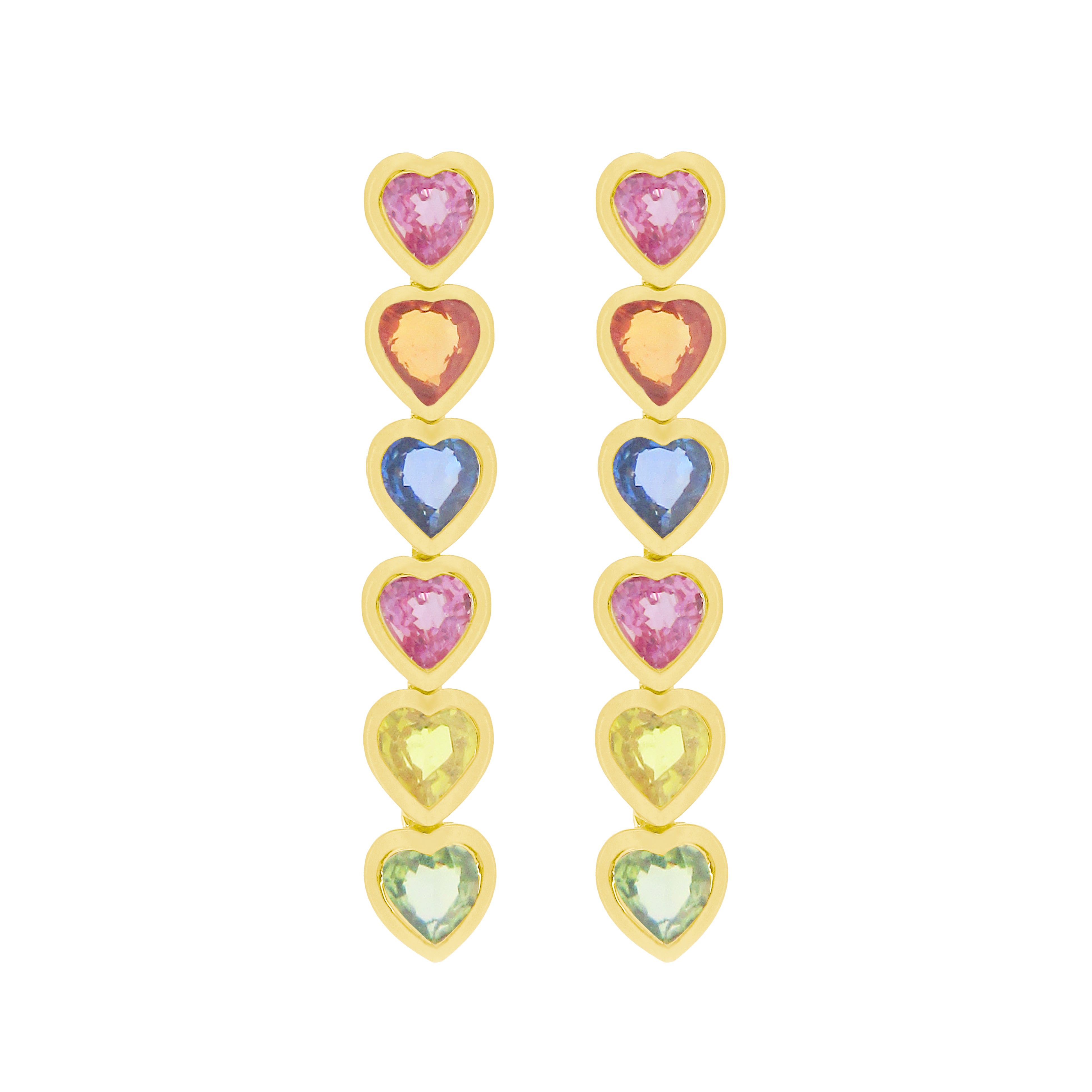 Geometric Heart Gem Detail Earrings