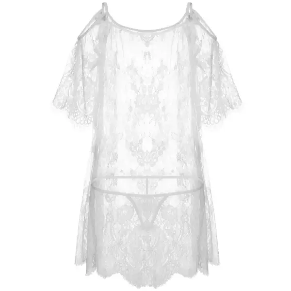 Flutter Sleeve Lace Nightgown Set