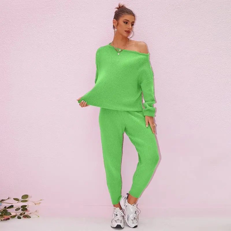 Women's Knit Set Oversized Sweater & Lounge Pants Matching Sets