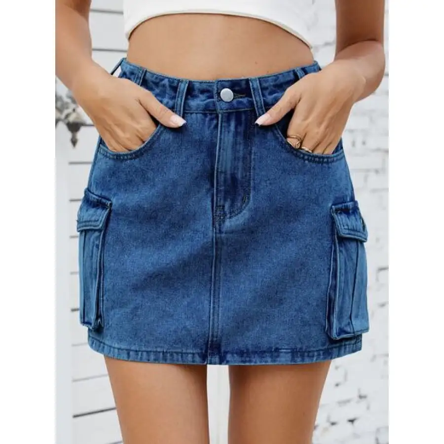 Cargo Denim Skirt