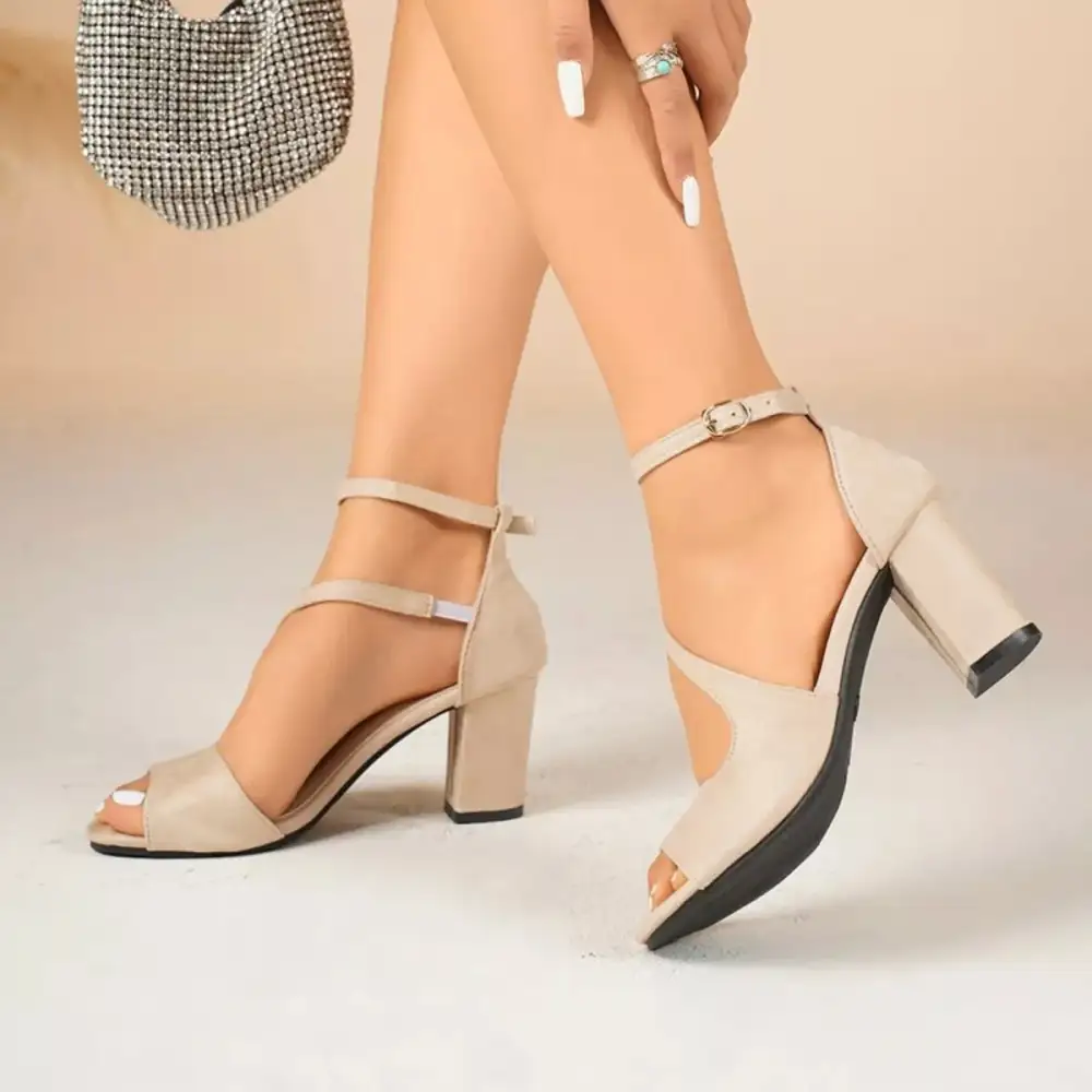 Peep Toe Block Heel Sandals