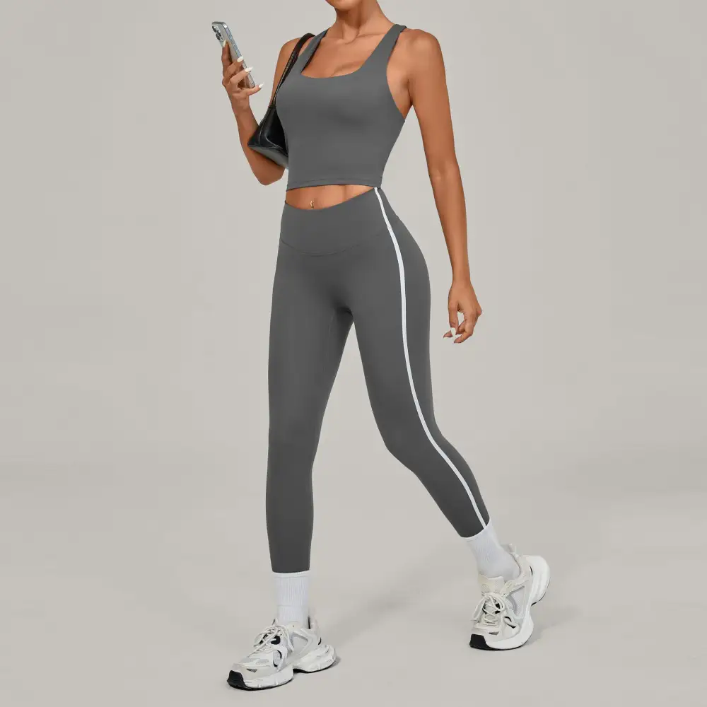 Quick-Dry Sleeveless Two-Piece Top Active Set