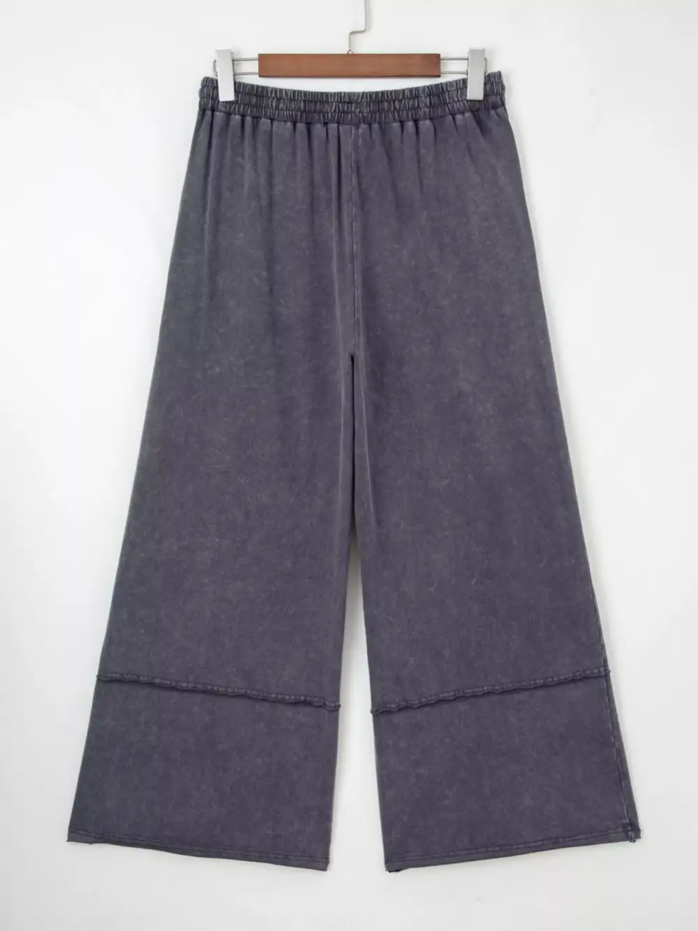 Flower Patch Mineral Washed Terry Knit Cropped Wide Leg Pants