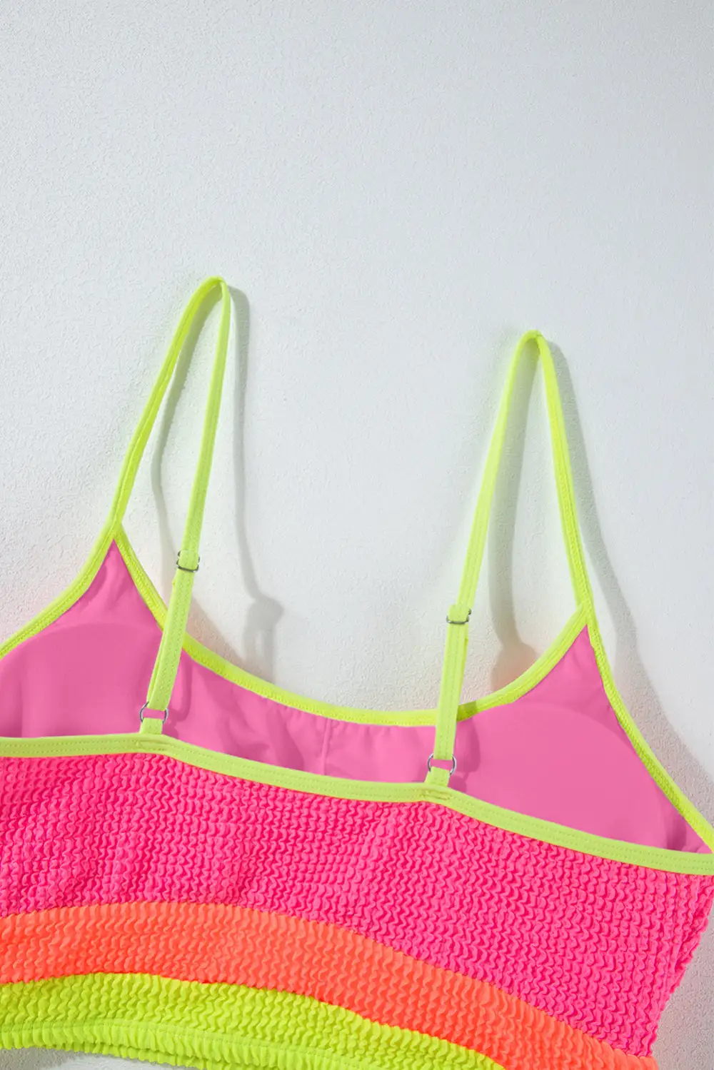 Blocked Pattern High Waisted Bikini Swim Set