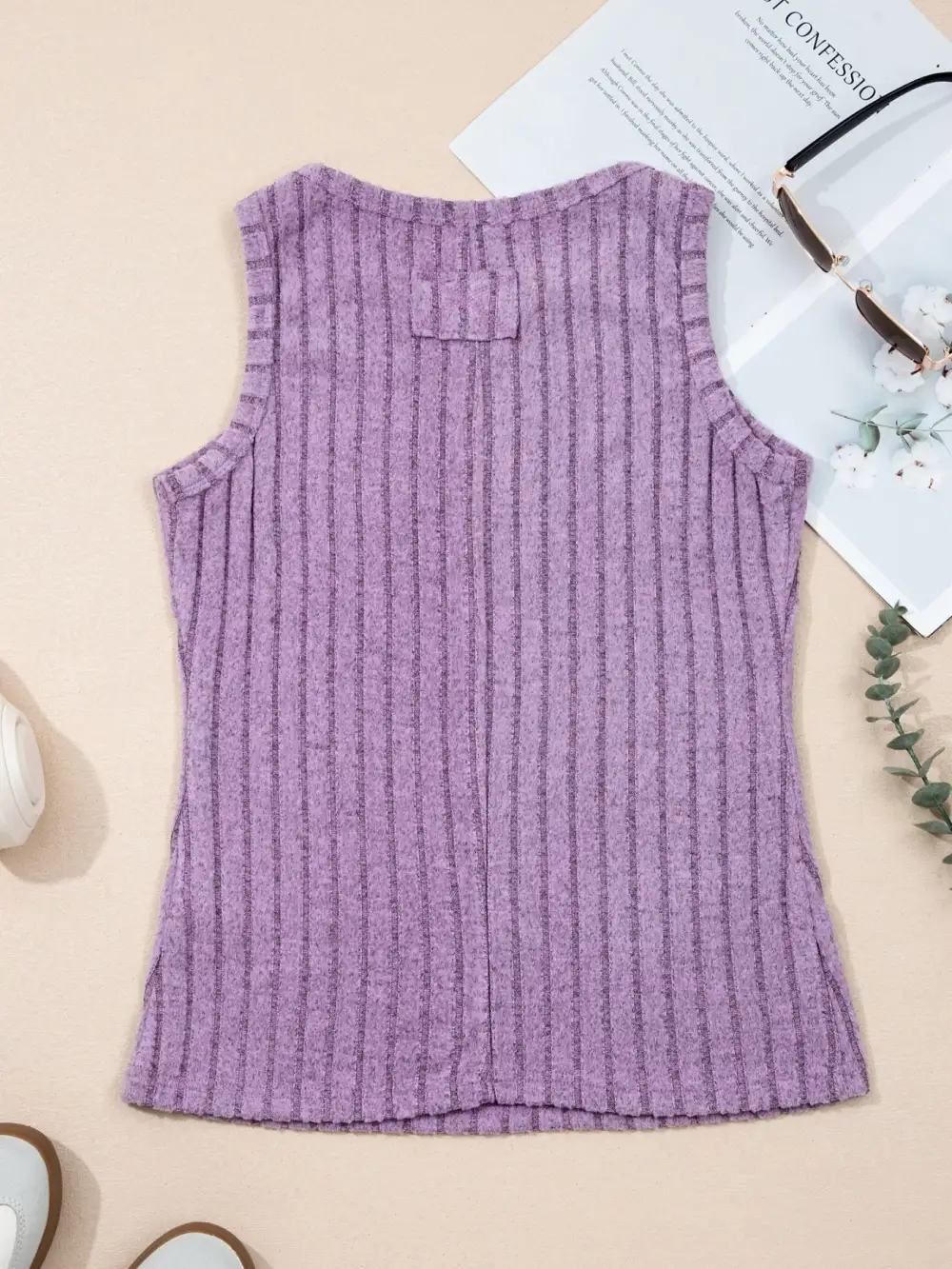 Refined Slim Ribbed Tank Top