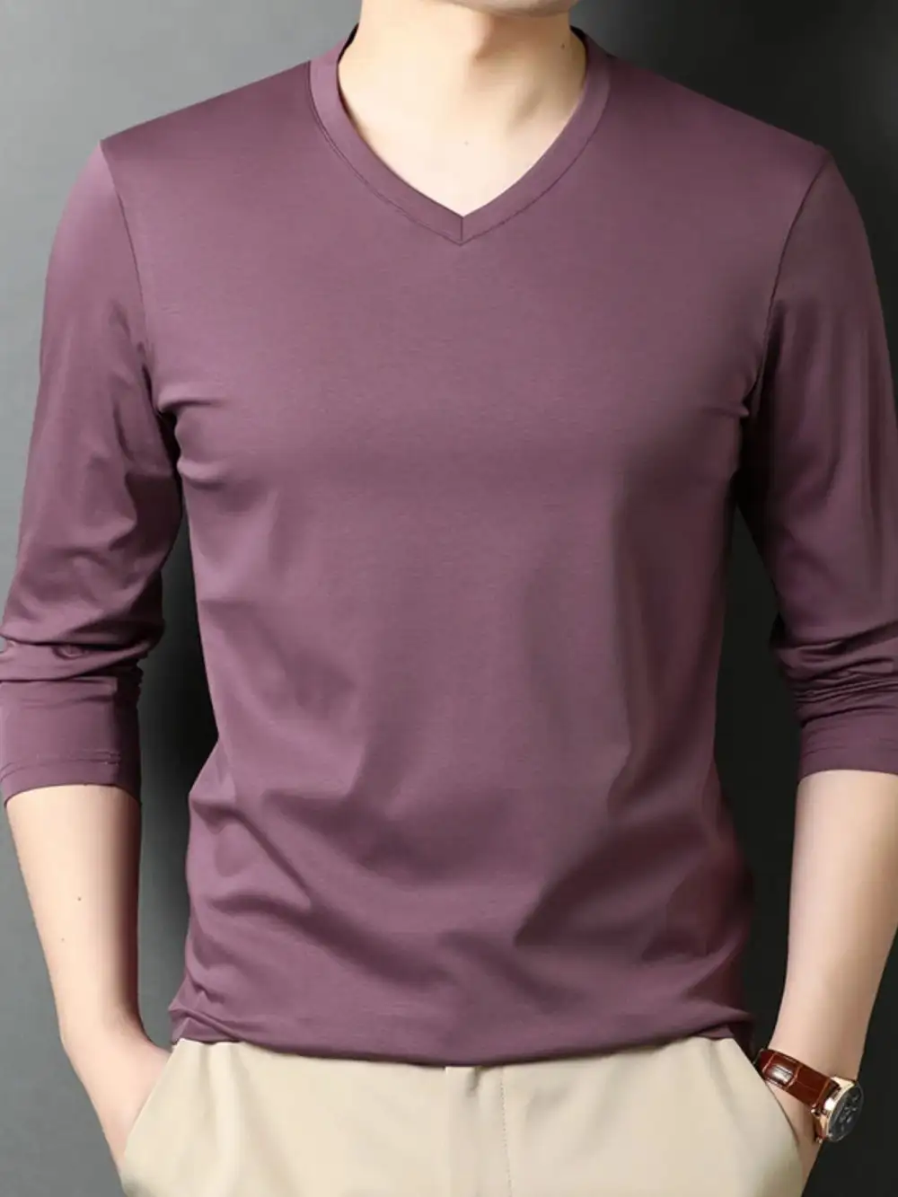 V-Neck Long-Sleeve T-Shirt