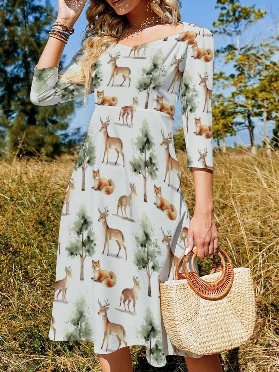 Animal Print Midi Dress