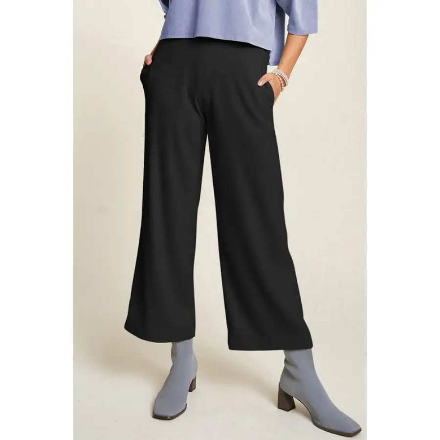Wide Leg Mid Rise Pants