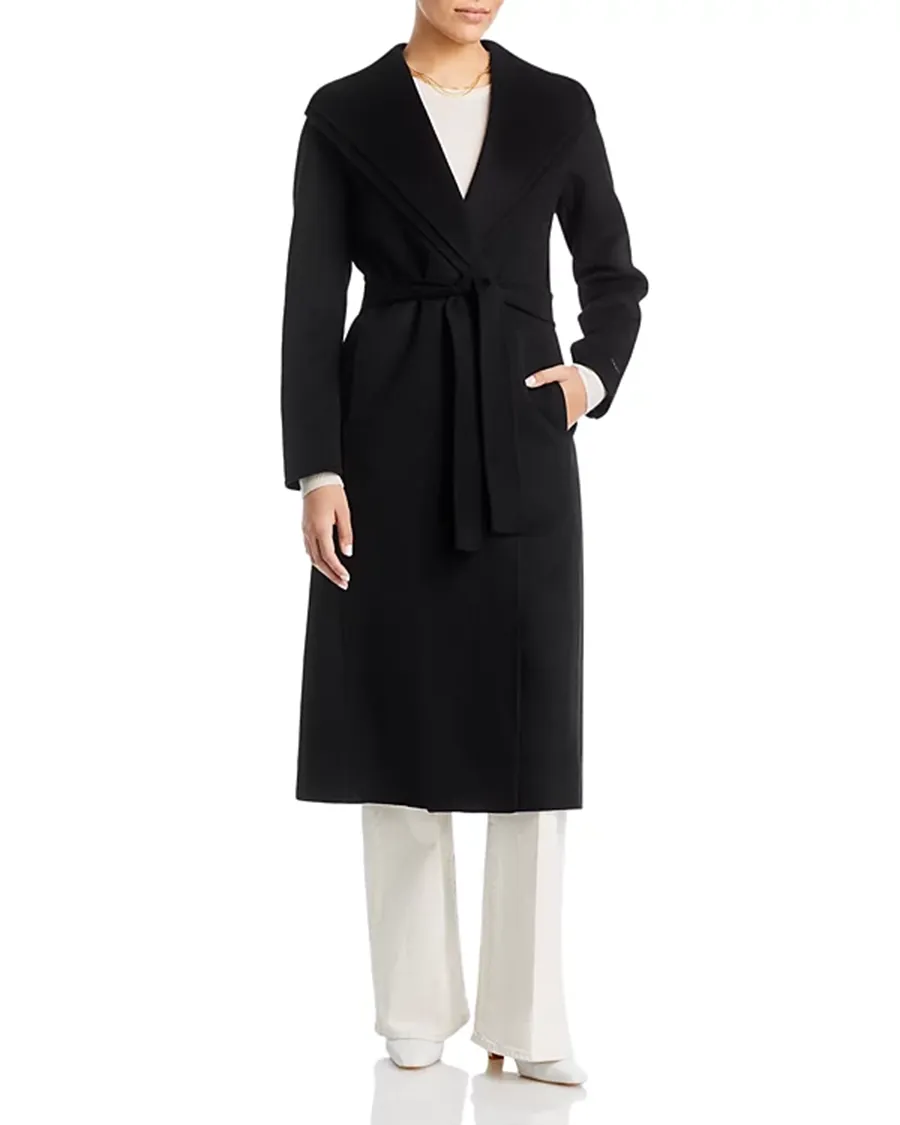 Long Sleeve Belted Wrap Coat