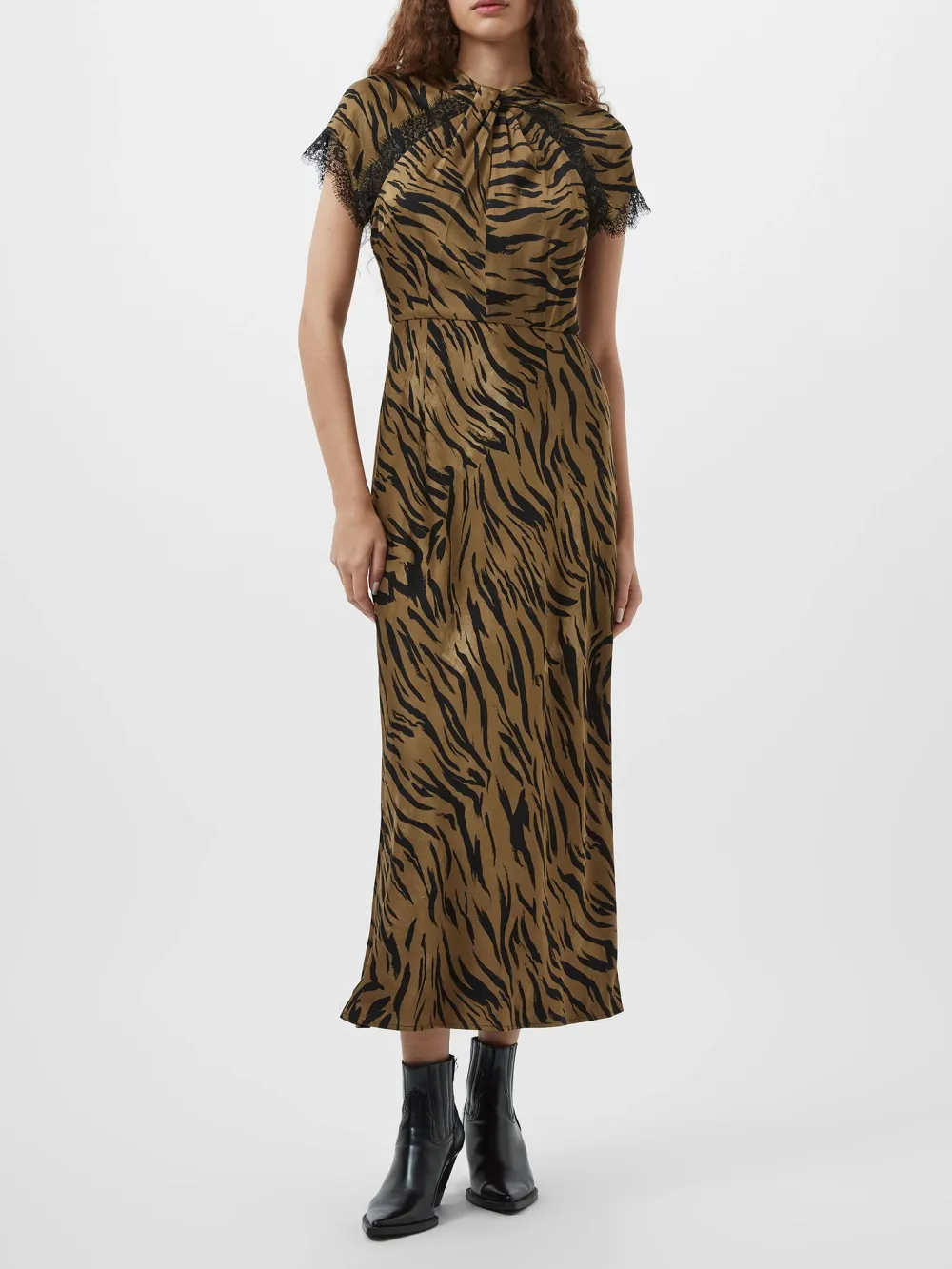 Eco-Friendly Satin Elegant Leopard Print Dress
