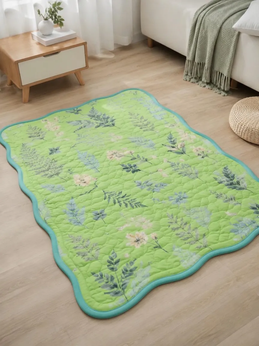 Botanical Fern Floral Print Cooling Mat